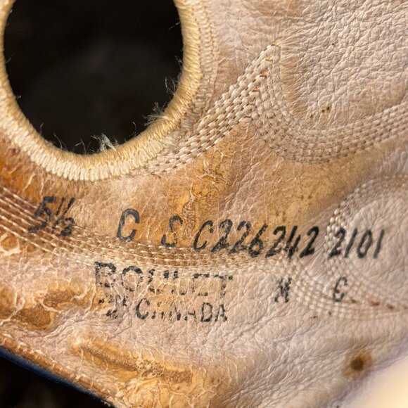 Boulet Western Cowboy Boots Women’s 5.5C Distressed Leather Pull-On Canada - Picture 8 of 11